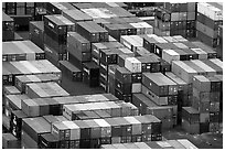 Shipping Containers in Salerno port. Amalfi Coast, Campania, Italy (black and white)