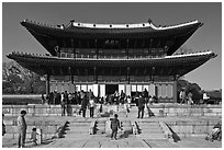 Injeong-jeon, Changdeok Palace. Seoul, South Korea (black and white)