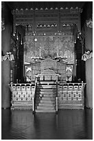 Throne, Changdeok Palace. Seoul, South Korea (black and white)