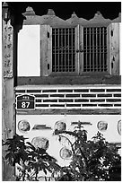 Window, hanok house. Seoul, South Korea ( black and white)