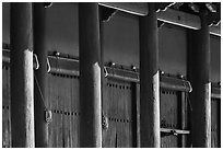 Pilars and bays of main shrine, Jongmyo. Seoul, South Korea (black and white)