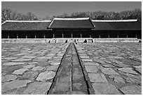 Jongmyo royal ancestral shrine. Seoul, South Korea (black and white)