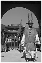 Commander of the Gate Guard (Sumunjang), Gyeongbokgung. Seoul, South Korea (black and white)