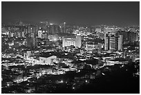 Suwon city at night. South Korea ( black and white)