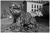 Sculpture made of recycled water bottles, Dongdaemun. Seoul, South Korea ( black and white)