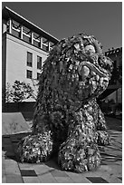 Sculpture made of recycled bottles, Dongdaemun Design Plaza. Seoul, South Korea ( black and white)