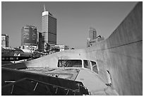 Metonymic landscape designed by Zaha Hadid, Dongdaemun Design Plaza. Seoul, South Korea ( black and white)