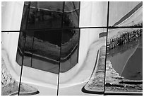 Window reflections, Dongdaemun Design Plaza. Seoul, South Korea (black and white)