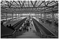 Seoul train station platforms. Seoul, South Korea ( black and white)