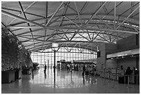 Inside Incheon international airport. South Korea (black and white)