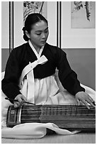 Traditional music performer. South Korea ( black and white)