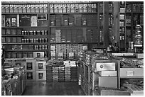 Inside traditional medicine store, Yakjeon-golmok. Daegu, South Korea (black and white)