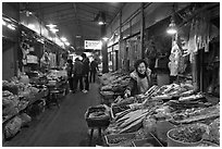 Traditional medicine ingredients, Yangnyeongsi market,. Daegu, South Korea ( black and white)