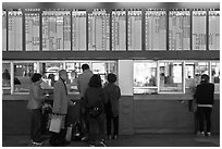 Bus terminal counter. Daegu, South Korea (black and white)