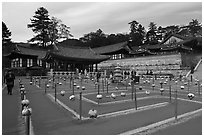 Labyrinth, Haeinsa Temple. South Korea (black and white)