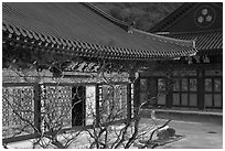 Buddhist temple detail, Haein-sa. South Korea (black and white)