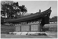 Side hall, Haein sa Temple. South Korea (black and white)