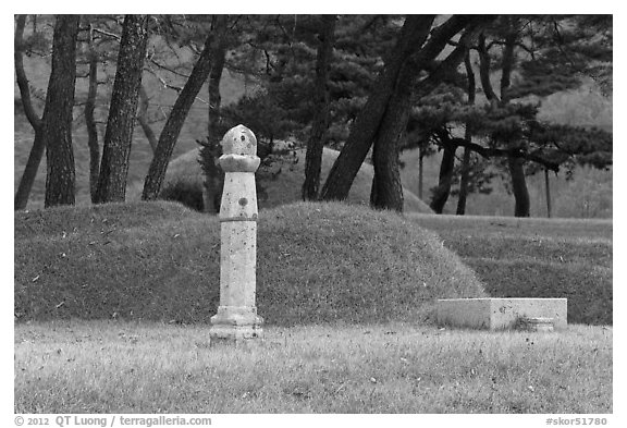 Funeral grass mounds. Hahoe Folk Village, South Korea