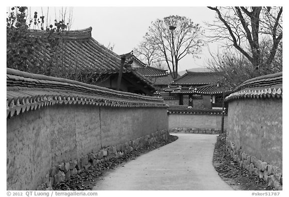 Alley between walls. Hahoe Folk Village, South Korea