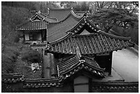 Okyeon pavilion. Hahoe Folk Village, South Korea (black and white)