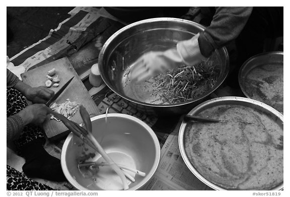 Kimchi preparation. Gyeongju, South Korea