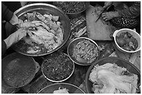 Kimjang kimchi prepared in early winter. Gyeongju, South Korea ( black and white)