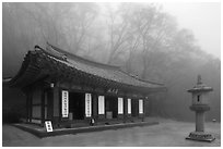 Pavilion dedicated to local spirits, Seokguram. Gyeongju, South Korea (black and white)