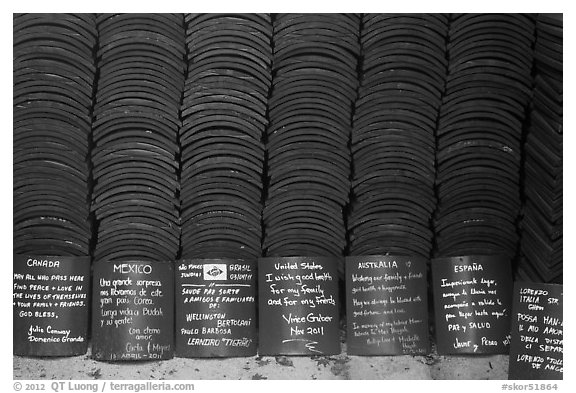 Well-wishing tablets written in many languages, Seokguram. Gyeongju, South Korea