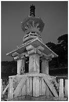 Dabotap pagoda by night, Bulguksa. Gyeongju, South Korea ( black and white)