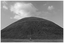 Tumulus and cloud. Gyeongju, South Korea ( black and white)