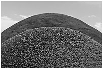 Symmetrical tumuli. Gyeongju, South Korea ( black and white)