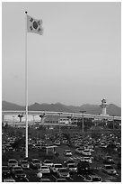 Parking lot of airport, Busan. South Korea ( black and white)