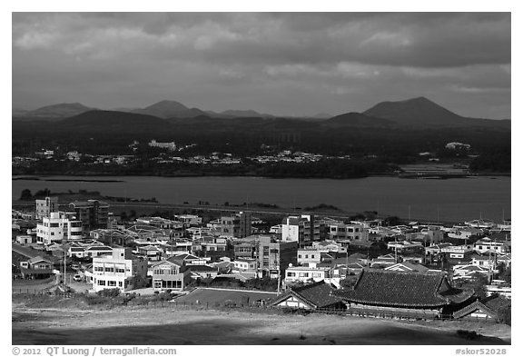Seongsang-ri village. Jeju Island, South Korea (black and white)