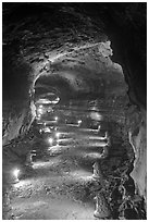 Geomunoreum Lava tube. Jeju Island, South Korea ( black and white)