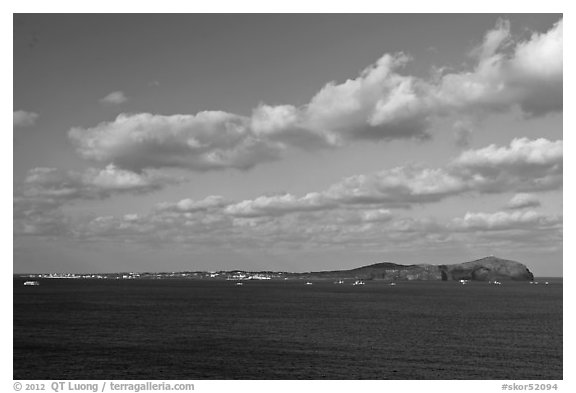 U-do Island. Jeju Island, South Korea (black and white)