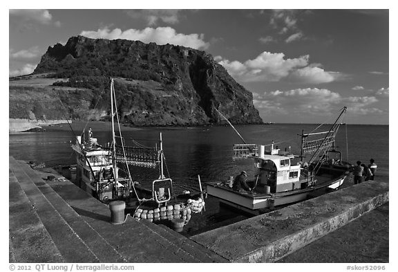 Fishing boats, Seongsang Ilchulbong. Jeju Island, South Korea