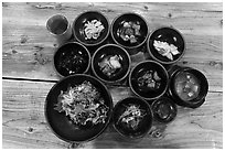 Korean meal. Jeju Island, South Korea ( black and white)