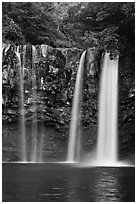 Cheongjiyeon Pokpo falls, Seogwipo. Jeju Island, South Korea ( black and white)