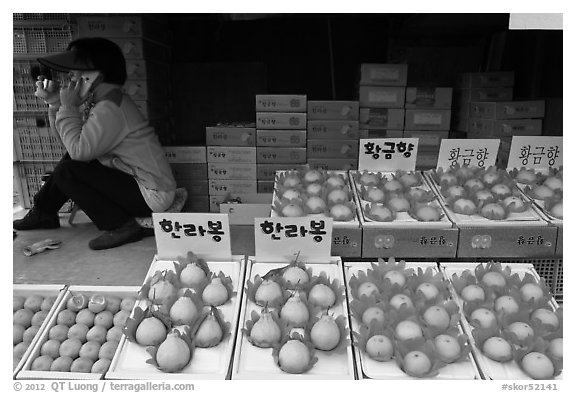 Tangerine fruit stand, Jeju. Jeju Island, South Korea