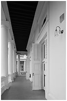 Gallery outside supreme court. George Town, Penang, Malaysia (black and white)