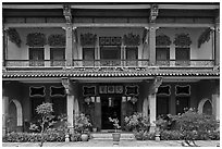 Facade, Cheong Fatt Tze Mansion. George Town, Penang, Malaysia (black and white)