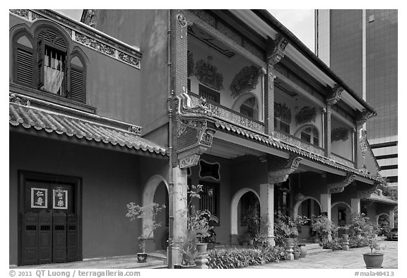 Cheong Fatt Tze Blue Mansion. George Town, Penang, Malaysia (black and white)