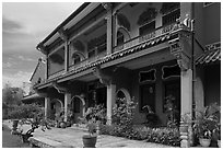 Chinese Courtyard House (Cheong Fatt Tze Mansion). George Town, Penang, Malaysia ( black and white)