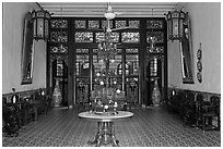 Entrance hall, Cheong Fatt Tze Mansion. George Town, Penang, Malaysia ( black and white)
