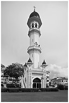 Minaret, Masjid Kapitan Keling. George Town, Penang, Malaysia ( black and white)