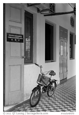 Bicycle in front of office. George Town, Penang, Malaysia