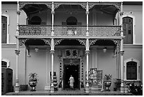 Facade, Pinang Peranakan Mansion. George Town, Penang, Malaysia ( black and white)