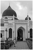 Front entrance, Masjid Kapitan Keling. George Town, Penang, Malaysia ( black and white)