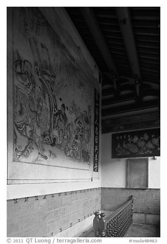 Mural, Khoo Kongsi. George Town, Penang, Malaysia (black and white)