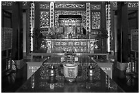 Tong Kheng Seah altar, Hock Tik Cheng Sin Temple. George Town, Penang, Malaysia ( black and white)